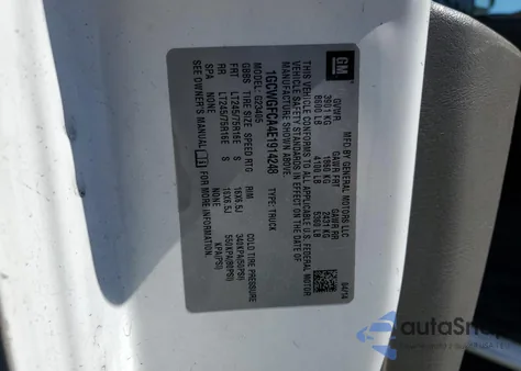 2014 Chevrolet Express G2500 из США, поврежденный, VIN 1GCWGFCA4E1914248